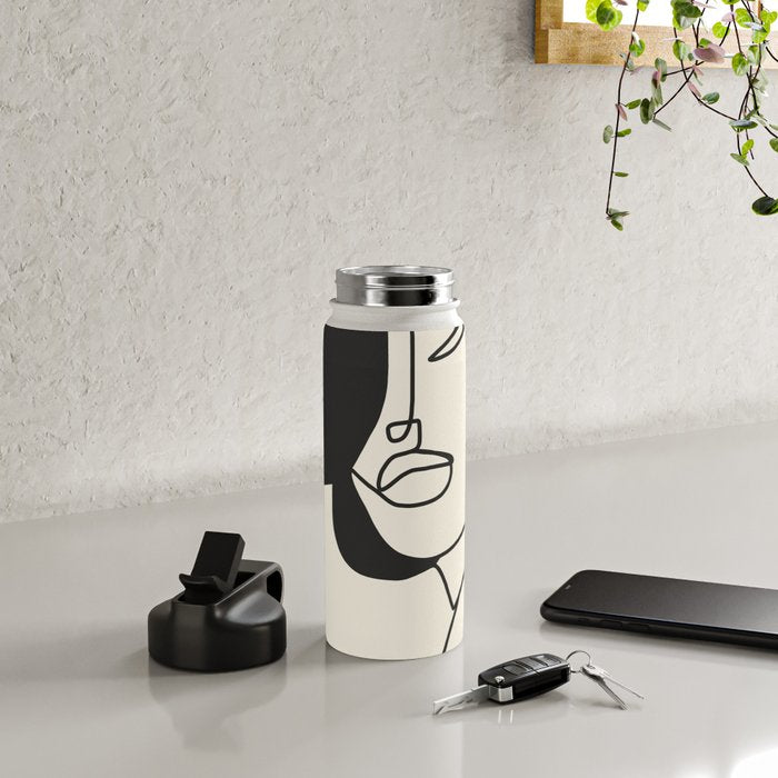 Drawing female face portrait II Water Bottle Gallery Image 4