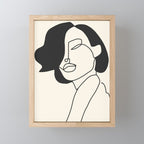 Drawing female face portrait II Mini Art Print Gallery Image 1