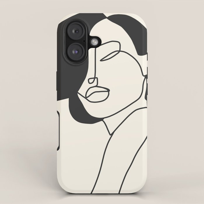 Drawing female face portrait II iPhone Case Gallery Image 1