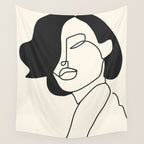 Drawing female face portrait II Wall Tapestry Gallery Image 4