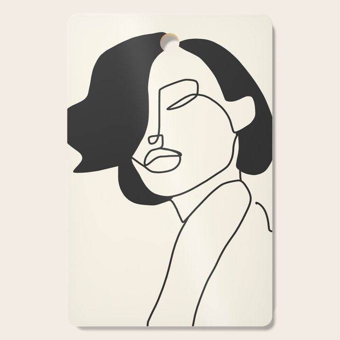 Drawing female face portrait II Cutting Board Gallery Image 1