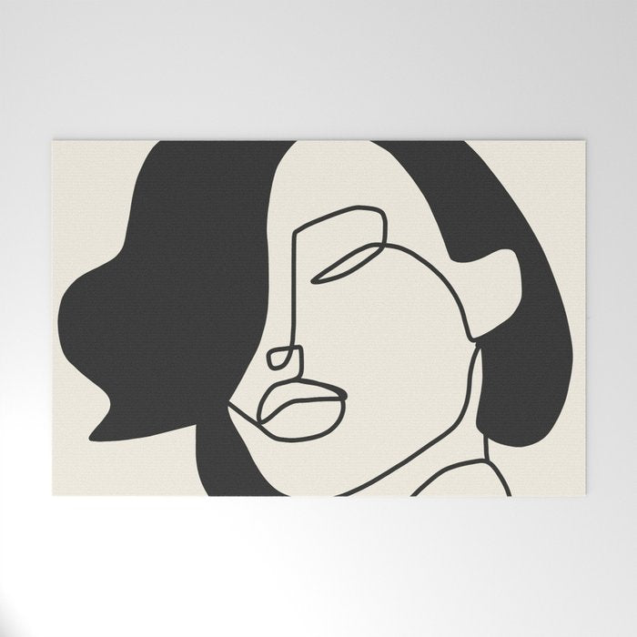 Drawing female face portrait II Welcome Mat Gallery Image 1