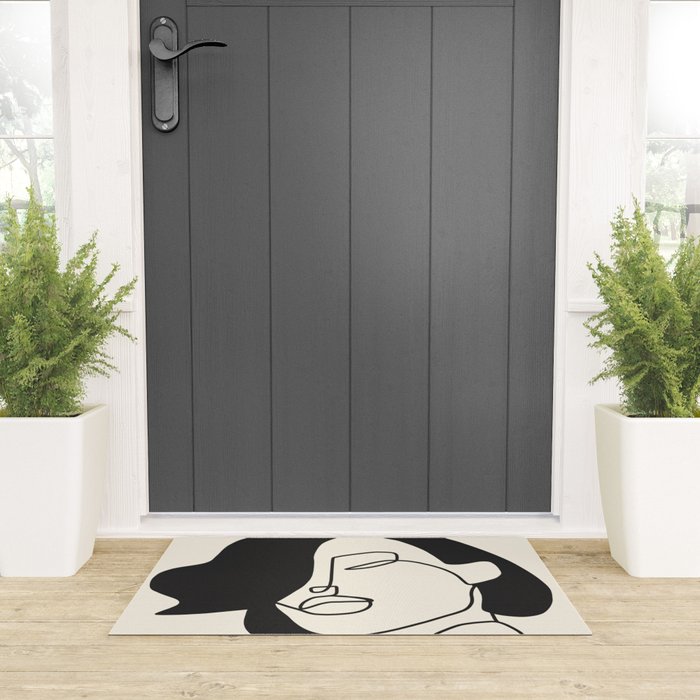 Drawing female face portrait II Welcome Mat Gallery Image 3