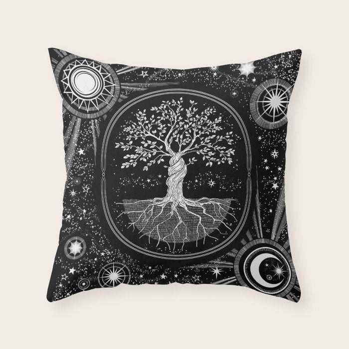 Celestial Tree of Life Throw Pillow Gallery Image 6