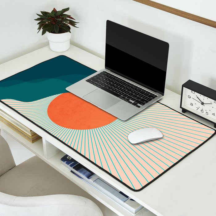 Abstraction_NEW_SUNLIGHT_MOUNTAINS_SHINE_POP_ART_M1209A Desk Mat Gallery Image 2