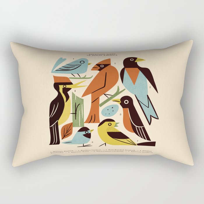 Backyard Birds Guide Rectangular Pillow Gallery Image 1