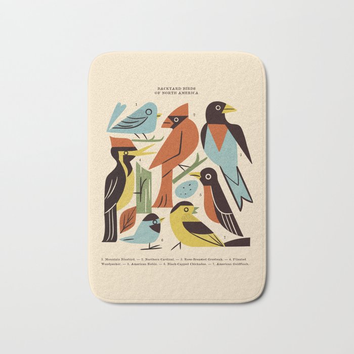 Backyard Birds Guide Bath Mat Gallery Image 1