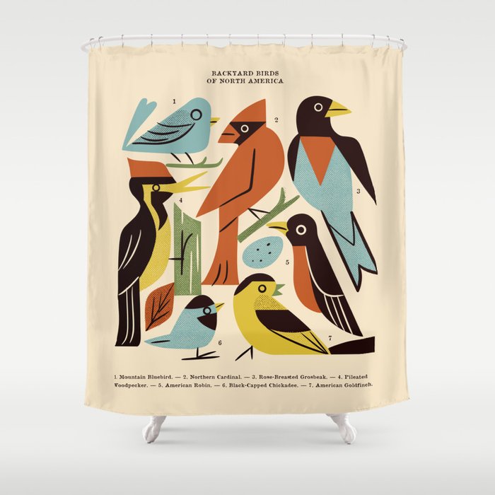 Backyard Birds Guide Shower Curtain Gallery Image 1