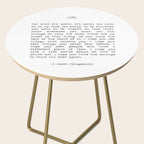For What It's Worth, It's Never Too Late, F. Scott Fitzgerald quote, Inspiring, Great Gatsby, Life Side Table Gallery Image 2