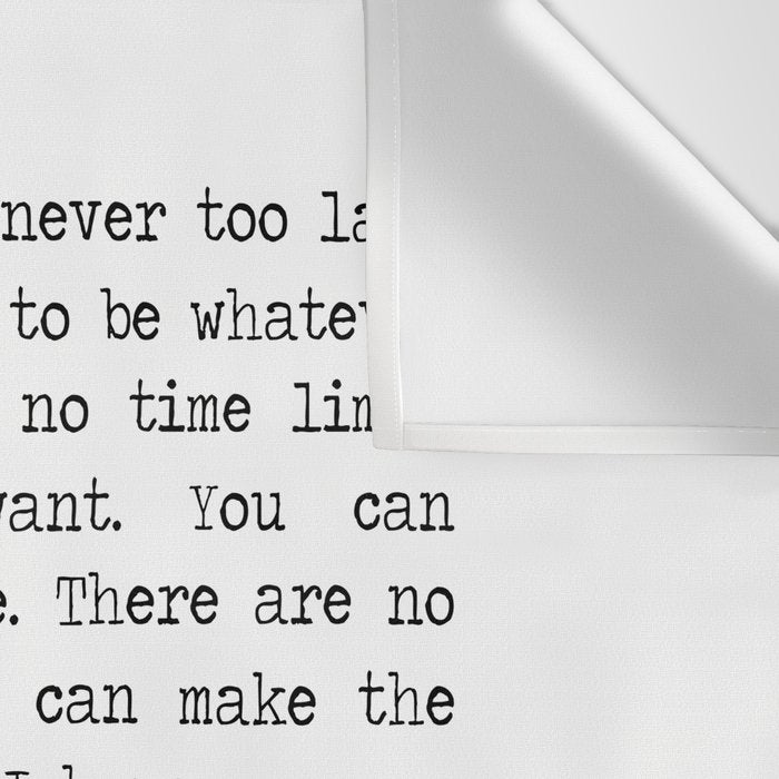 For What It's Worth, It's Never Too Late, F. Scott Fitzgerald quote, Inspiring, Great Gatsby, Life Wall Tapestry Gallery Image 3