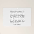 For What It's Worth, It's Never Too Late, F. Scott Fitzgerald quote, Inspiring, Great Gatsby, Life Welcome Mat Gallery Image 1