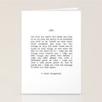 For What It's Worth, It's Never Too Late, F. Scott Fitzgerald quote, Inspiring, Great Gatsby, Life Stationery Card Gallery Image 2