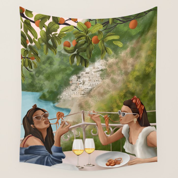 Tasting the Amalfi Breeze Wall Tapestry Gallery Image 4