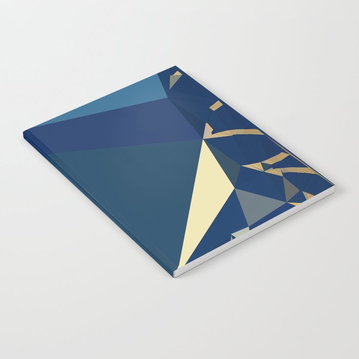 Blue Gold Abstract Low Poly Geometric Nature Art  Notebook Gallery Image 1