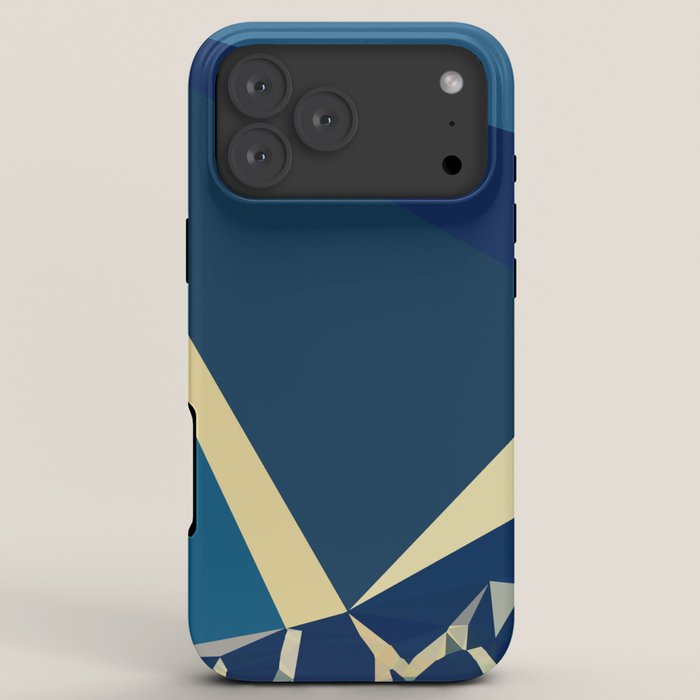 Blue Gold Abstract Low Poly Geometric Nature Art  iPhone Case Gallery Image 8
