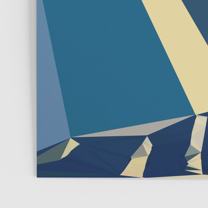 Blue Gold Abstract Low Poly Geometric Nature Art  Poster Gallery Image 3