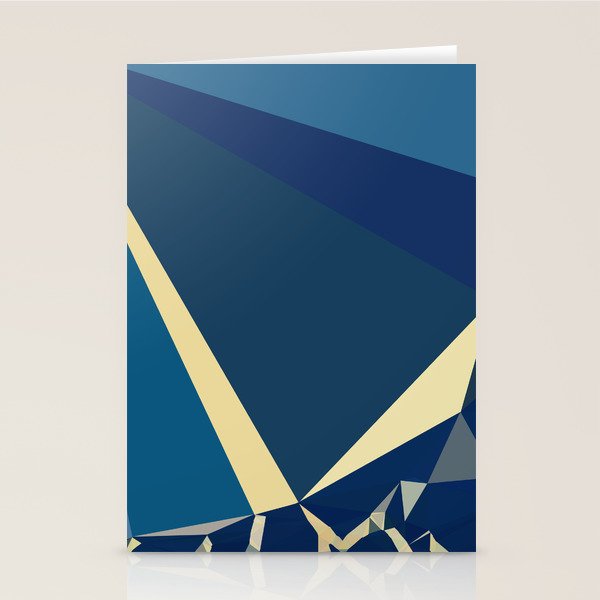 Blue Gold Abstract Low Poly Geometric Nature Art  Stationery Card Gallery Image 2