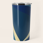 Blue Gold Abstract Low Poly Geometric Nature Art  Travel Mug Gallery Image 1