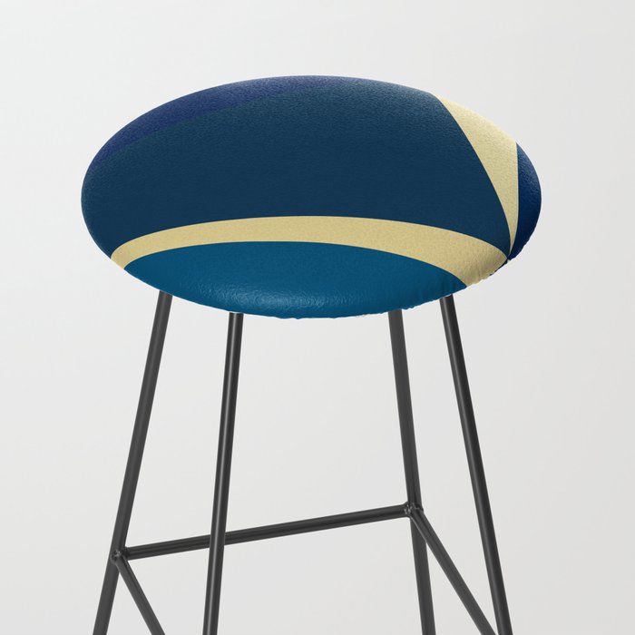 Blue Gold Abstract Low Poly Geometric Nature Art  Stool Gallery Image 2