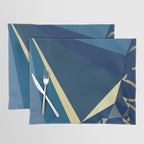 Blue Gold Abstract Low Poly Geometric Nature Art  Placemat Gallery Image 1