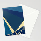 Blue Gold Abstract Low Poly Geometric Nature Art  Stationery Card Gallery Image 2