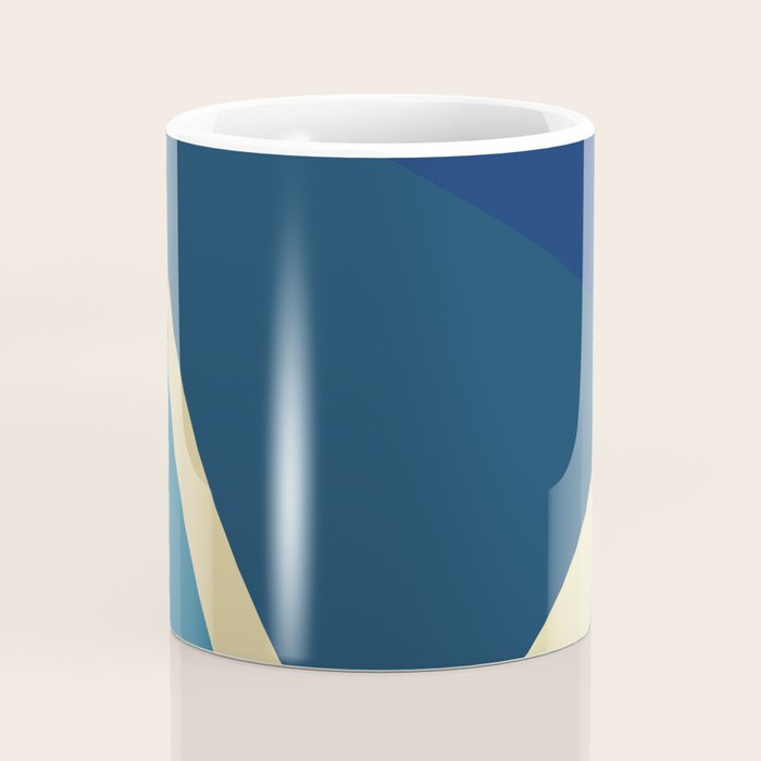 Blue Gold Abstract Low Poly Geometric Nature Art  Coffee Mug Gallery Image 4