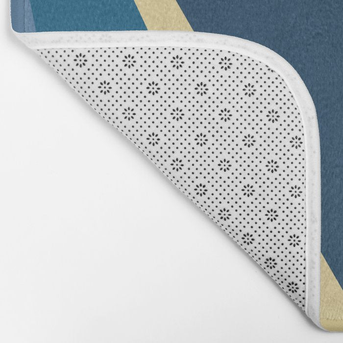 Blue Gold Abstract Low Poly Geometric Nature Art  Bath Mat Gallery Image 2