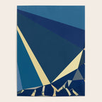 Blue Gold Abstract Low Poly Geometric Nature Art  Poster Gallery Image 4