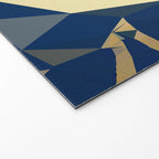 Blue Gold Abstract Low Poly Geometric Nature Art  Welcome Mat Gallery Image 2