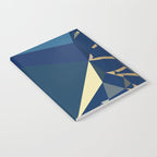 Blue Gold Abstract Low Poly Geometric Nature Art  Notebook Gallery Image 2