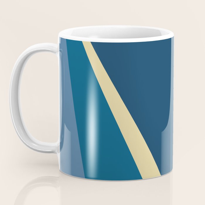 Blue Gold Abstract Low Poly Geometric Nature Art  Coffee Mug Gallery Image 3