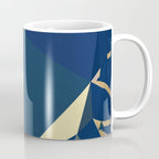 Blue Gold Abstract Low Poly Geometric Nature Art  Coffee Mug Gallery Image 1