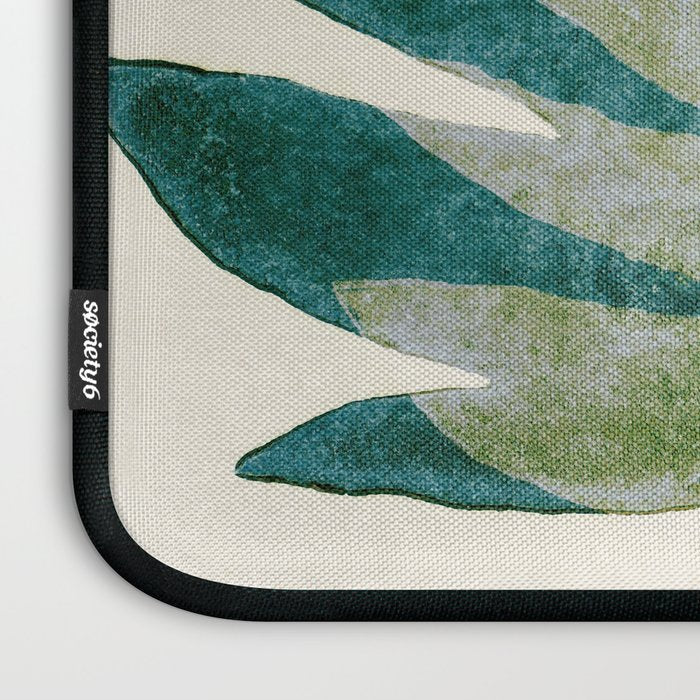 Linocut Flower / Dark Teal Laptop Sleeve Gallery Image 3