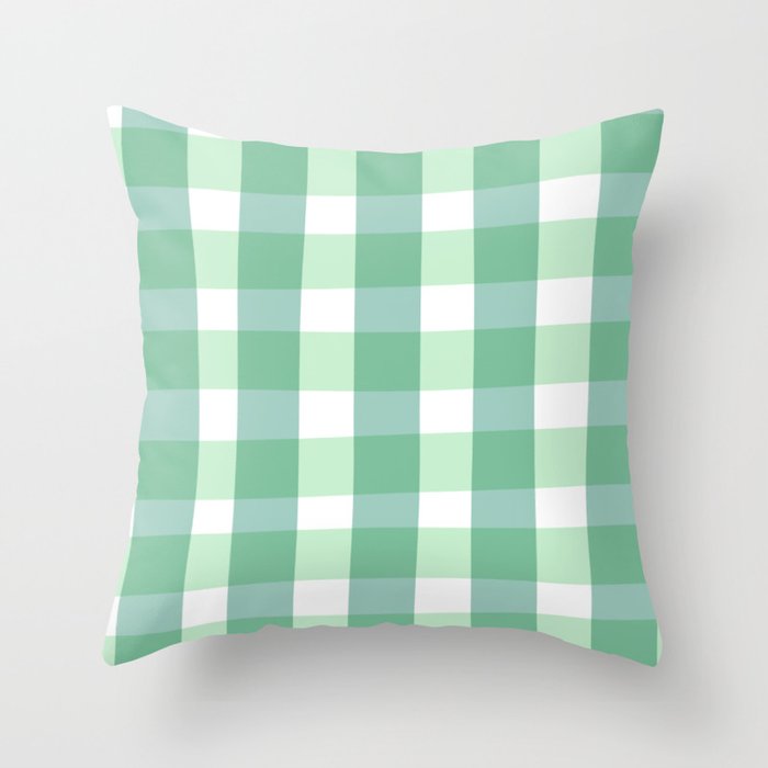 Green Gingham  Throw Pillow Gallery Image 6