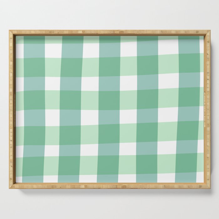 Green Gingham  Serving Tray Gallery Image 1