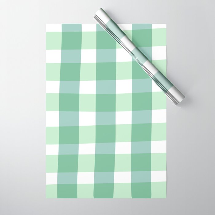 Green Gingham  Wrapping Paper Gallery Image 1