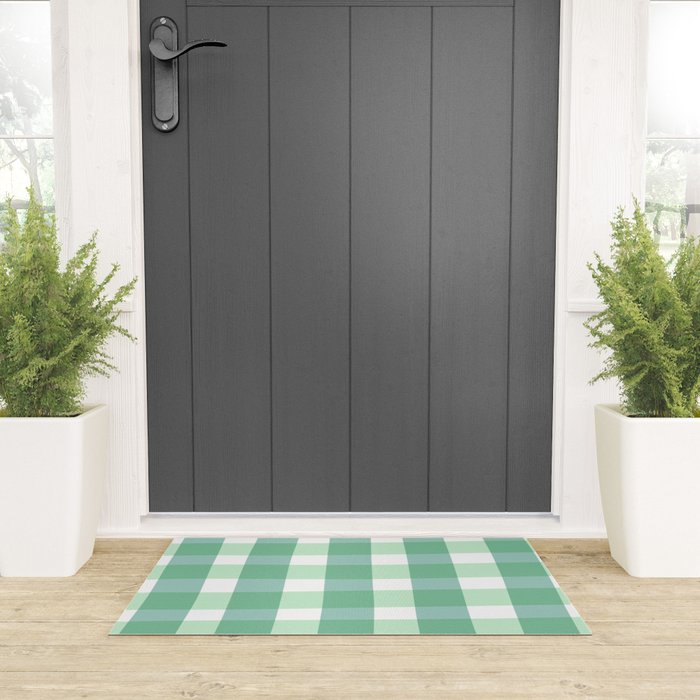 Green Gingham  Welcome Mat Gallery Image 3
