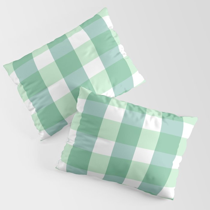 Green Gingham  Pillow Sham Gallery Image 1