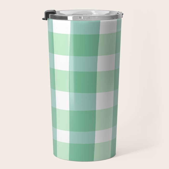 Green Gingham  Travel Mug Gallery Image 3