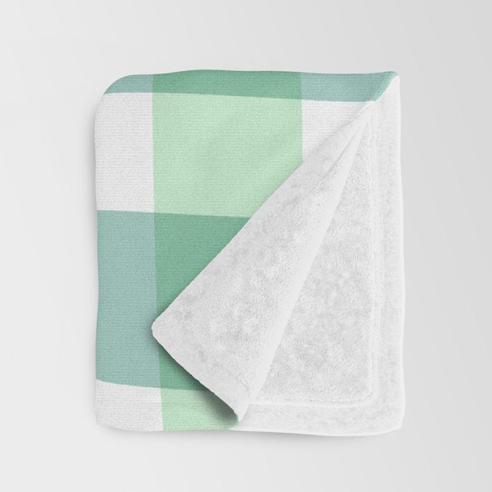 Green Gingham  Throw Blanket Gallery Image 3