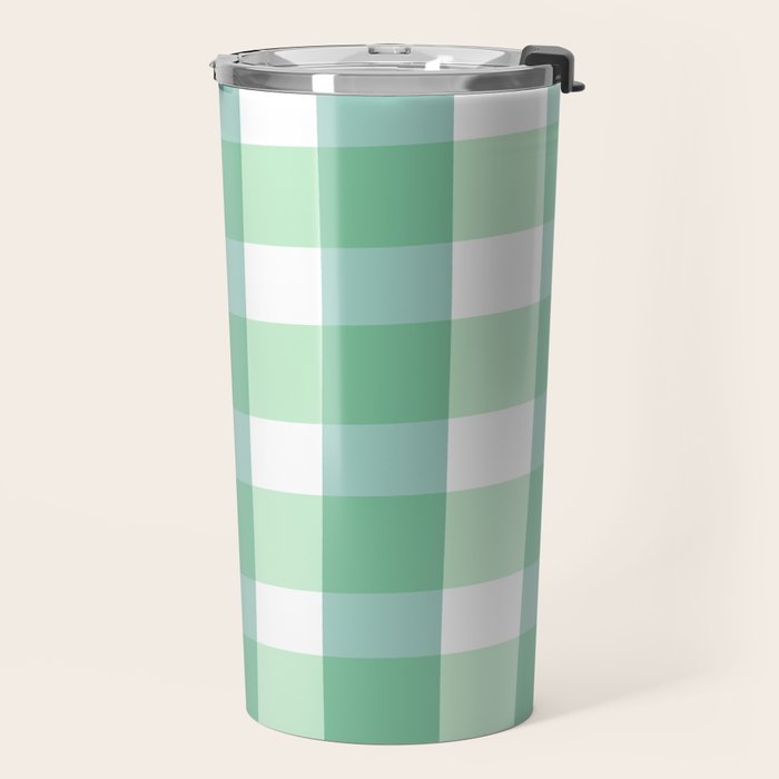 Green Gingham  Travel Mug Gallery Image 2
