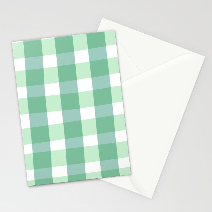Green Gingham  Stationery Card Gallery Image 2