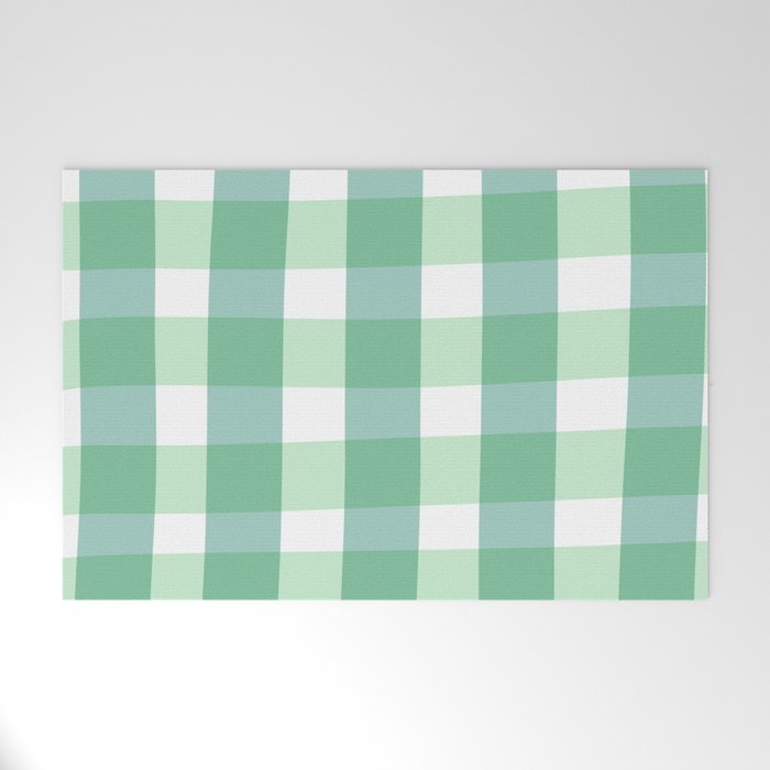 Green Gingham  Welcome Mat Gallery Image 1