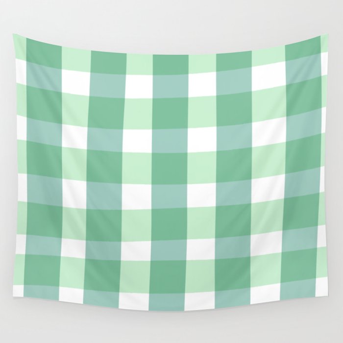 Green Gingham  Wall Tapestry Gallery Image 4