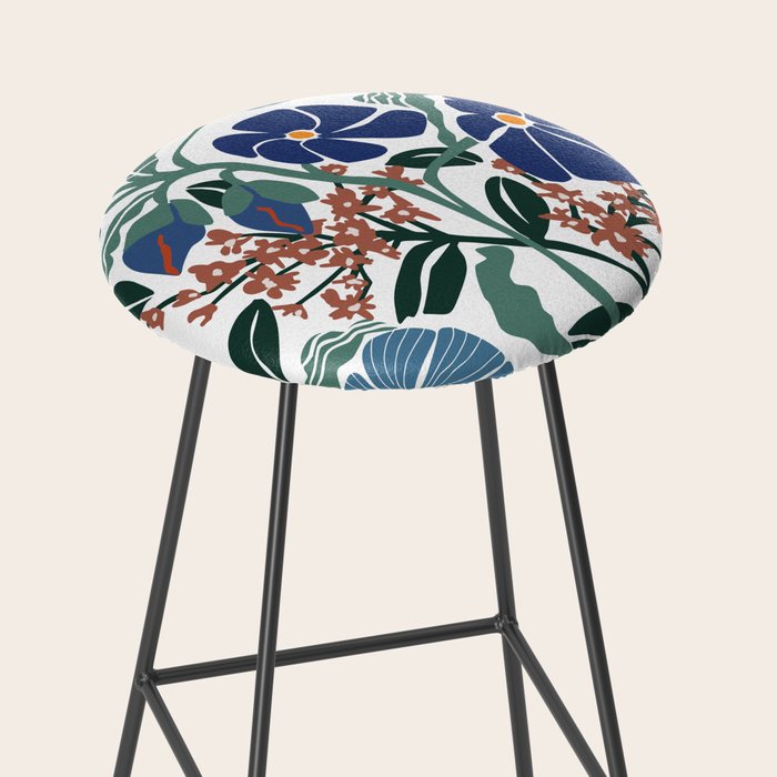 Klimt flowers light blue Stool Gallery Image 2