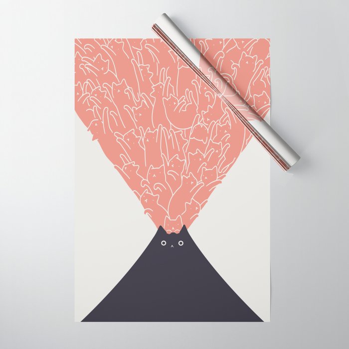 Cat Landscape 102: Vol-cat-no Wrapping Paper Gallery Image 1
