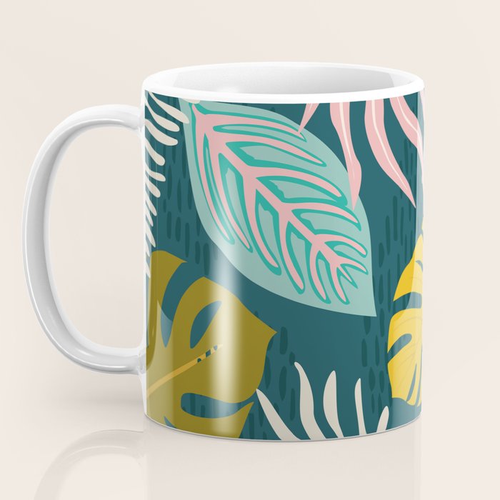 Collage contemporary tribal floral hawaiian pattern. Coffee Mug Gallery Image 3