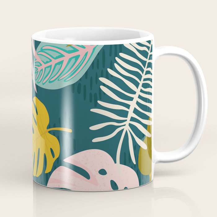 Collage contemporary tribal floral hawaiian pattern. Coffee Mug Gallery Image 1