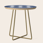 Southwestern Pattern 128 Indigo Blue Side Table Gallery Image 1