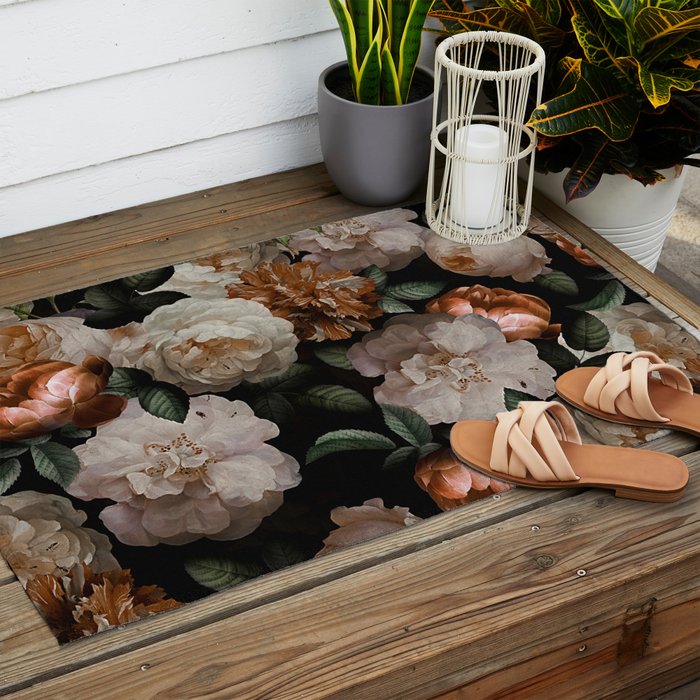 Golden Jan Davidsz. de Heem Roses Outdoor Rug Gallery Image 2